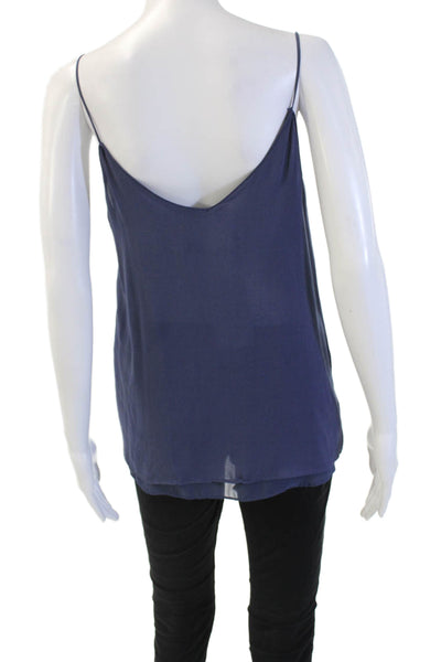 Zara Basic Women Dark Blue V-Neck Spaghetti Strap Camisole Polyester Size S