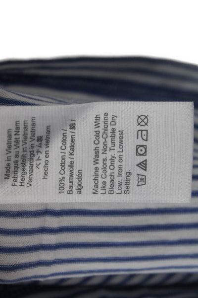 J Crew Women Striped Cotton Slip Dress Sleeveless Round Neck Blue Size S