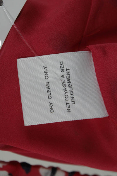 Joie Women A-Line Sundress Red Silk Floral Round Neck Sleeveless Mini Size M