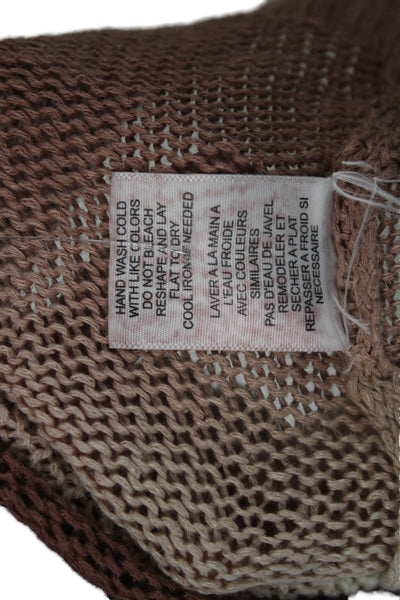 Joie Women Pullover Sweater Beige Linen Boho Round Neck Short Sleeve Size S