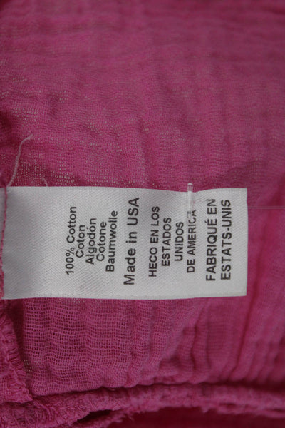 Michael Stars Womens Bohemian Sleeveless Pink Cotton Button Up Blouse Size M