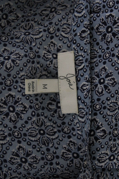 Joie Womens Silk Sleeveless Tunic Tank Geometric Blue Bohemian Size M