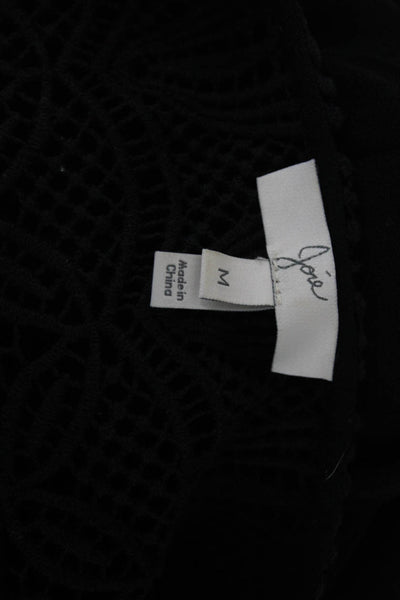 Joie Women Black Bohemian Cotton V-Neck Sleeveless Tank Size M