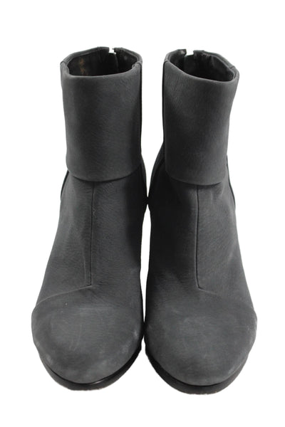 Rag & Bone Womens Leather Zip Up Ankle Boots Grey Size 37.5 7.5