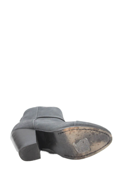Rag & Bone Womens Leather Zip Up Ankle Boots Grey Size 37.5 7.5