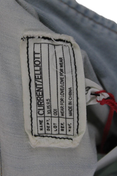 Current/Elliott Women Button-Down Long Sleeve Light Blue Cotton Top Size 3