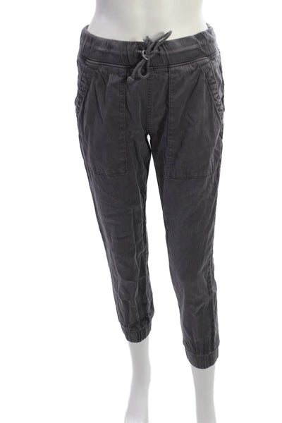 Bella Dahl Womens Cropped Jogger Pants Dark Gray Drawstring Size XS