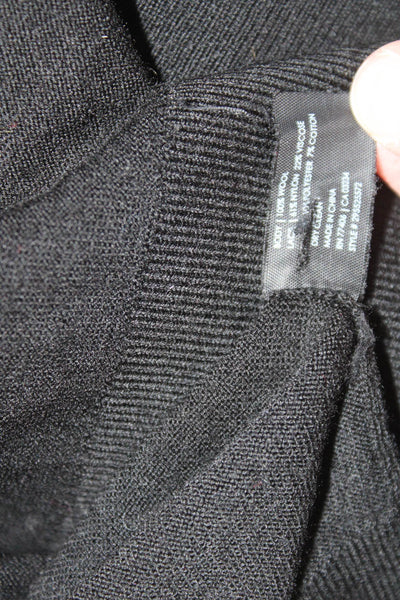 Club Monaco Womens Tunic Black Wool Floral 3/4 Sleeve Round Neck Size M