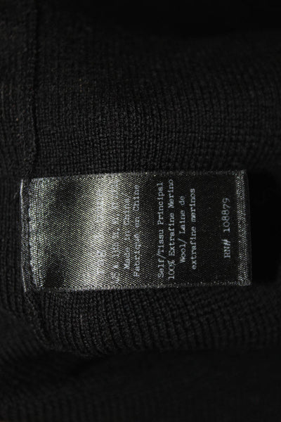 Rag & Bone Women Pullover Black Merino Wool Round Neck Long Sleeve Size M