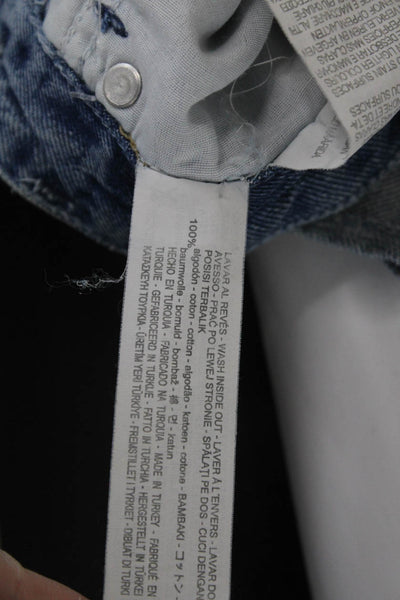 Zara Womens Blue Mini Skirt Cotton Short Size XS