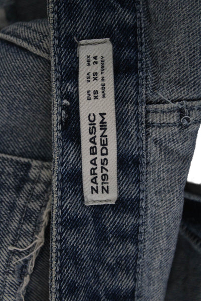 Zara Womens Blue Mini Skirt Cotton Short Size XS