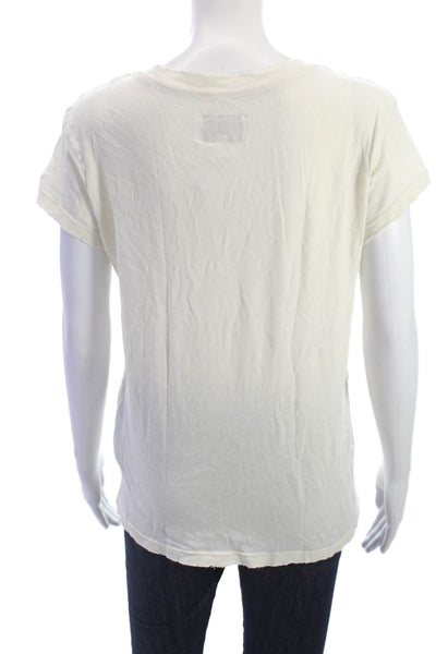 Current/Elliott Women Basic Graphic Cotton Crew Neck Short Sleeve Tee Size 0