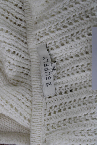 Z Supply Women Cropped Tank White Round Neck Cotton Acrylic Size XS