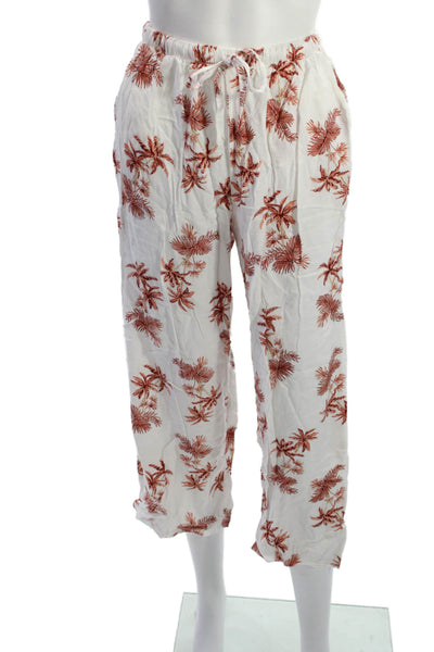 Piyama Womens Collared Palm Tree Cotton Long Sleeve Button Cuff Set Size XS