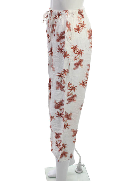 Piyama Womens Collared Palm Tree Cotton Long Sleeve Button Cuff Set Size XS