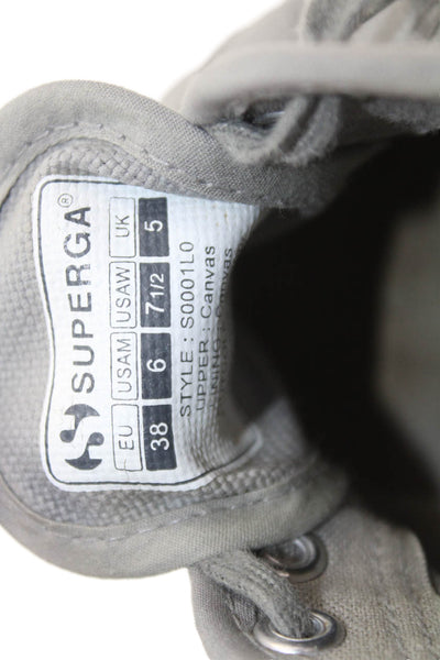 Superga Womens 2790 Canvas Low-Top Platform Casual Sneakers Gray Size 7.5