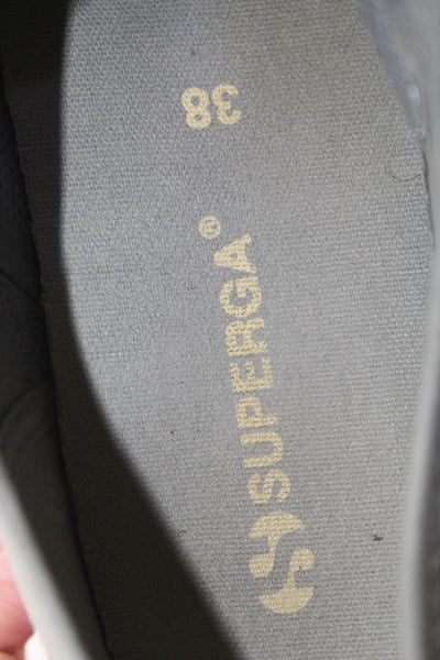 Superga Womens 2790 Canvas Low-Top Platform Casual Sneakers Gray Size 7.5