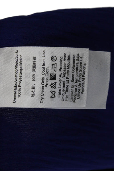 DKNY Women Shift Dress Blue Long Sleeve High Neck Size 12