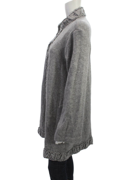 Pure Essence Women Coatigan Gray Mock Neck Long Sleeve Classic Size 2XL