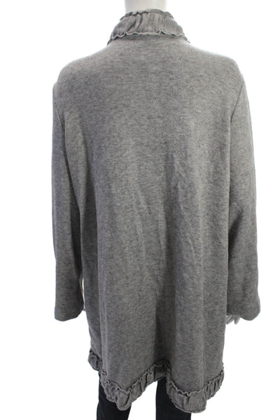 Pure Essence Women Coatigan Gray Mock Neck Long Sleeve Classic Size 2XL