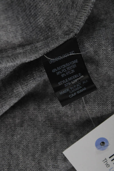 Pure Essence Women Gray High Neck Long Sleeve Coatigan Size M