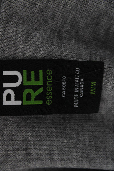 Pure Essence Women Gray High Neck Long Sleeve Coatigan Size M