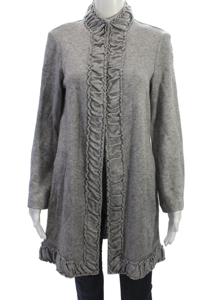 Pure Essence Womens Gray Rayon High Neck Long Sleeve Coatigan Size S