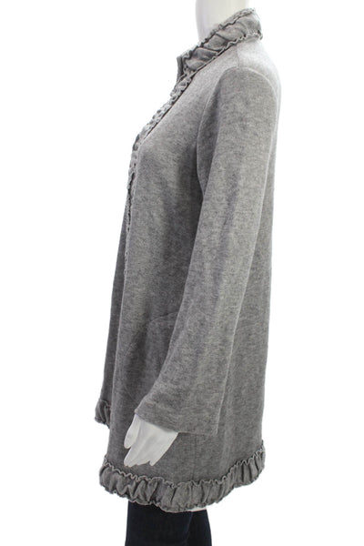 Pure Essence Womens Gray Rayon High Neck Long Sleeve Coatigan Size S