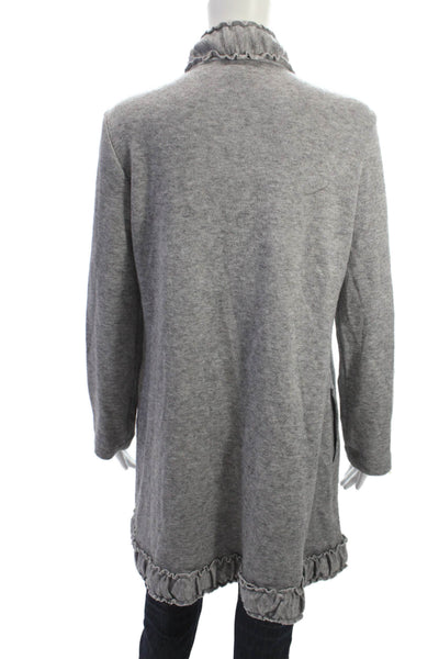 Pure Essence Womens Gray Rayon High Neck Long Sleeve Coatigan Size S