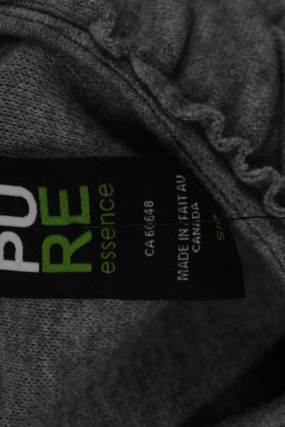 Pure Essence Womens Gray Rayon High Neck Long Sleeve Coatigan Size S