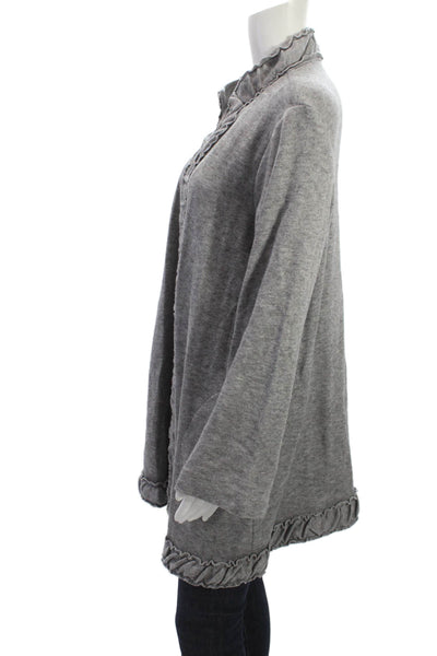 Pure Essence Women Cardigan Gray Mock Neck Long Sleeve Size XL