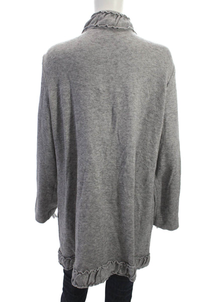 Pure Essence Women Cardigan Gray Mock Neck Long Sleeve Size XL