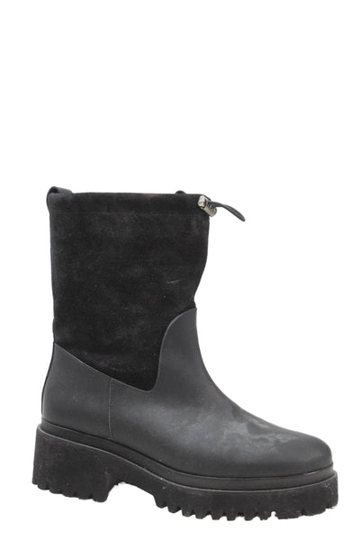 Freda Salvador Womens Suede Drawstring Ankle Boots Black Size 7