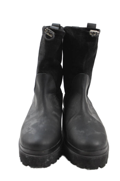 Freda Salvador Womens Suede Drawstring Ankle Boots Black Size 7