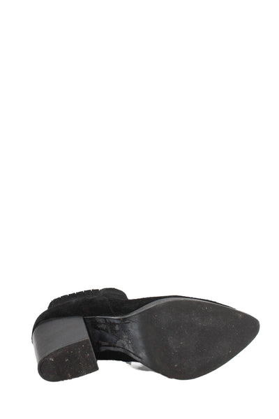 MARC FISHER LTD Womens Suede Pointed Toe Ankle Boots Black Size 7 Medium