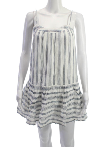 Soft Joie Womens White Striped Slip Dress Sleeveless Cotton Button Size XS