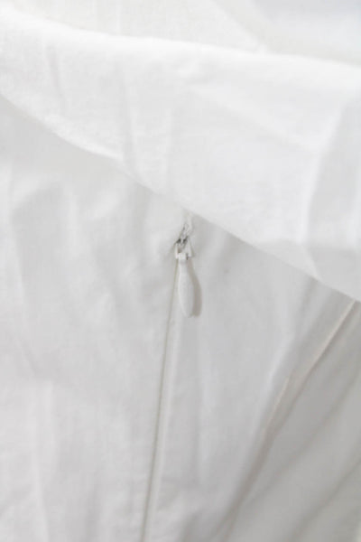 French Connection Women White Fit & Flare Mini V-Neck Dress Size 2
