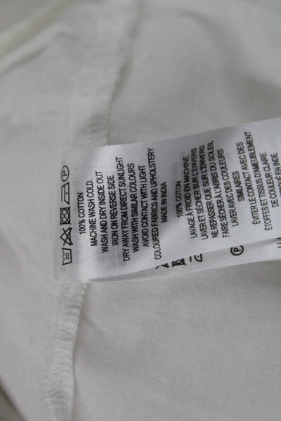 French Connection Women White Fit & Flare Mini V-Neck Dress Size 2