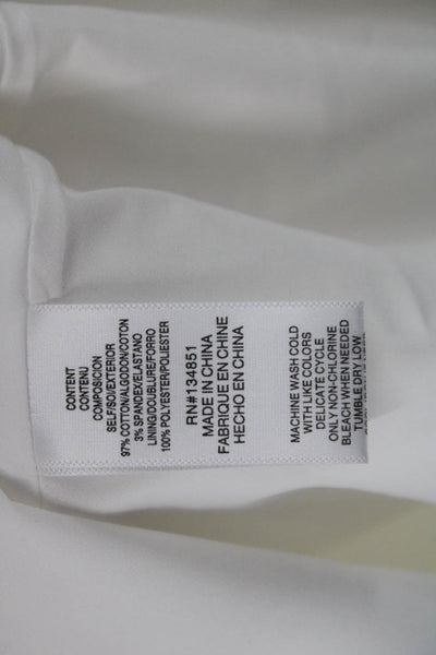 Wayf Women White Round Neck Short Sleeve Midi Sundress Cotton Blend Size XS