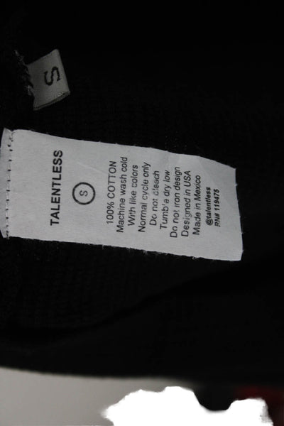 Talentless Womens Bodycon Mini Dress Black Mock Neck Sleeveless Cotton Size S