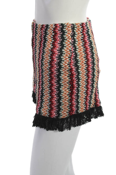 Zara Women Striped Black Boho Shorts Size M