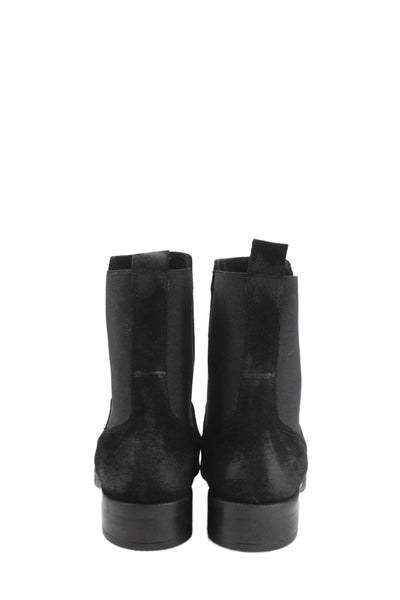 Emanuele Crasto Womens Slip On Block Heel Suede Ankle Booties Black Size 38