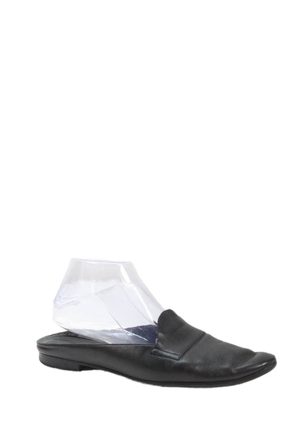 Pierre Hardy Womens Slip On Round Toe Leather Mules Loafers Black Size 39