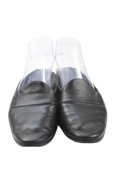Pierre Hardy Womens Slip On Round Toe Leather Mules Loafers Black Size 39