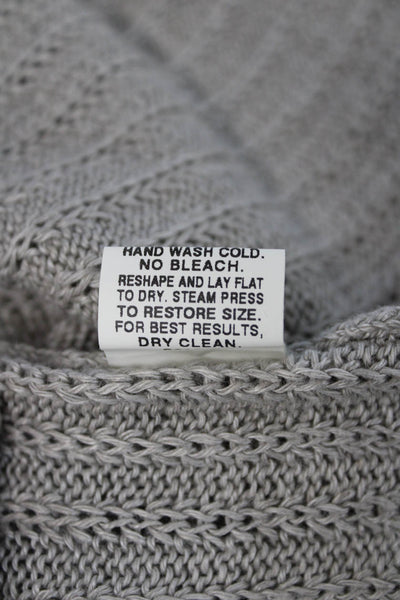 Eileen Fisher Women Pullover Sweaters Gray Striped Linen Long Sleeve Size XS