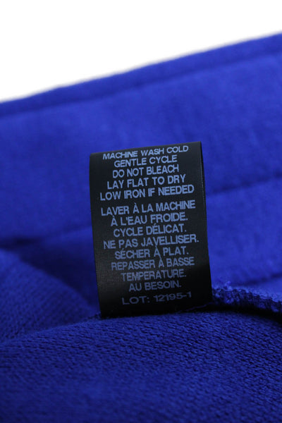 Pure Essence Women Coatigan Solid Blue High Neck Long Sleeve Size S