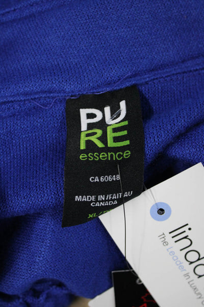 Pure Essence Women Classic High Neck Long Sleeve Coatigan Blue Button Size XL