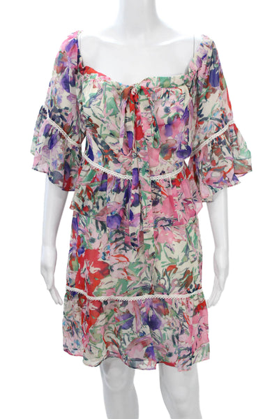 Rachel Rachel Roy Women Sundress Bohemian Floral Square Neck Size 14