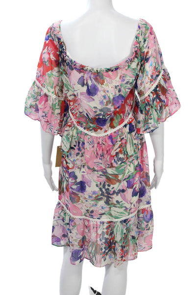 Rachel Rachel Roy Women Sundress Bohemian Floral Square Neck Size 14