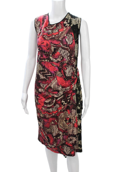 Nic + Zoe Women Sheath Dress Black Floral Sleeveless Rayon Size 2X
